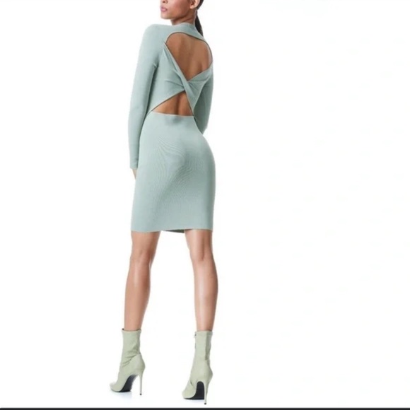 Alice + Olivia Estelle Bodycon Sage Green Sz S - Picture 3 of 6
